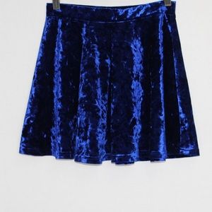 Forever 21 Crush Velvet Blue Mini Skirt (XS)